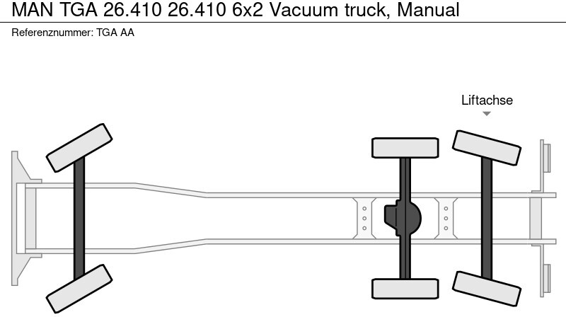 Vidanjör MAN TGA 26.410 26.410 6x2 Vacuum truck, Manual: fotoğraf 9