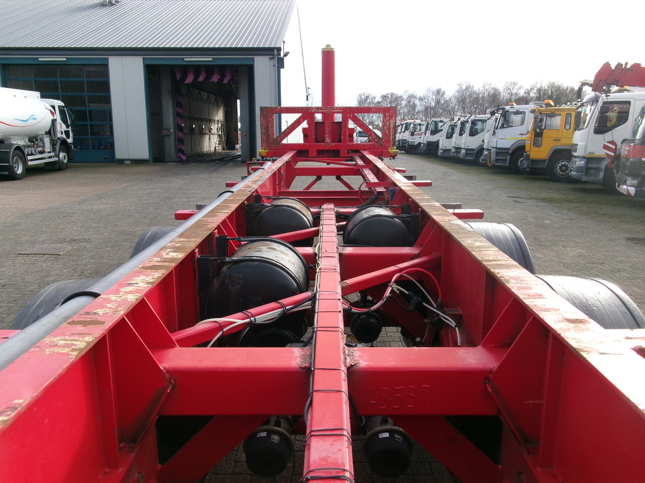 Konteynır taşıyıcı/ Yedek karoser dorse Dennison 3-axle tipping container trailer 30 ft.: fotoğraf 7