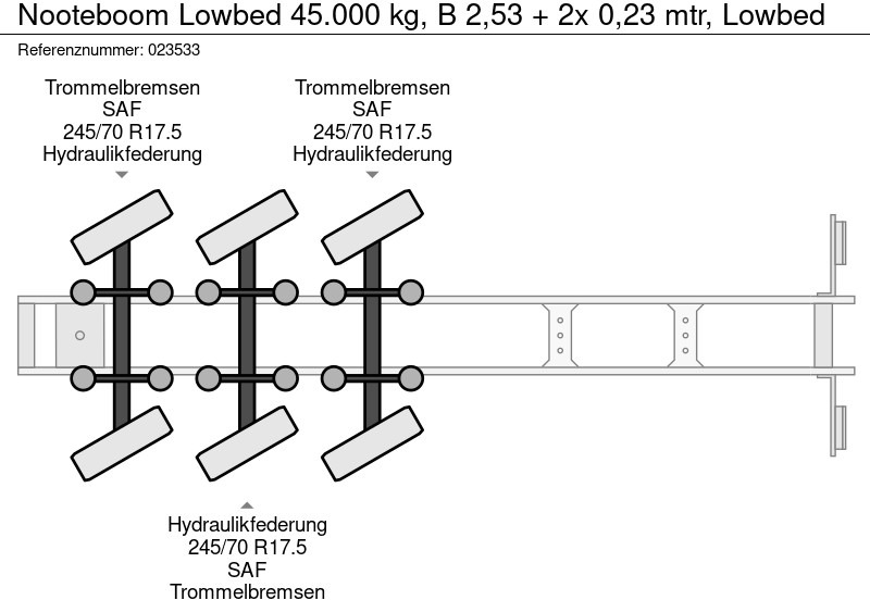 Alçak çerçeveli platform dorse Nooteboom Lowbed 45.000 kg, B 2,53 + 2x 0,23 mtr, Lowbed: fotoğraf 7