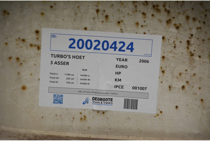 Konteynır taşıyıcı/ Yedek karoser dorse TURBO'S HOET Skelet 30-40-45 ft: fotoğraf 9