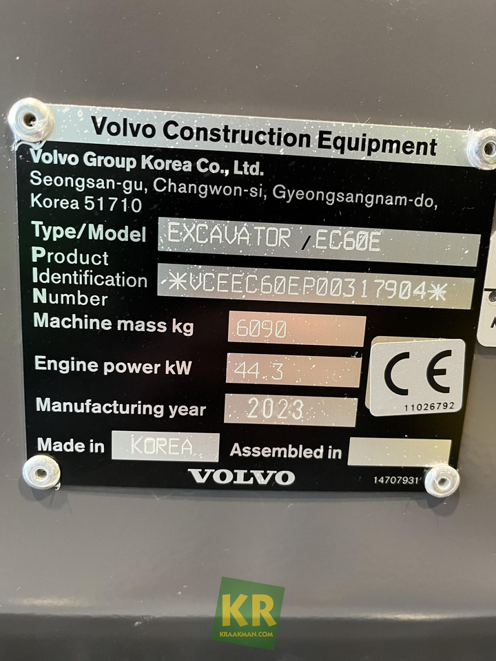Yeni Paletli ekskavatör EC60E Volvo: fotoğraf 6