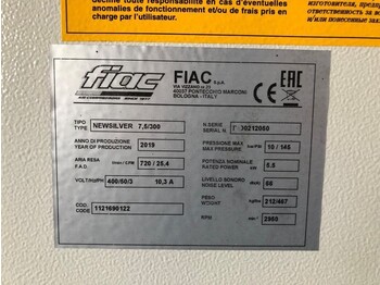 Yeni Hava kompresörü Fiac New Silver 7.5 / 300 Silent 5.5 kW 720 L / min  10 Bar Elektrische schroefcompressor met ketel: fotoğraf 5