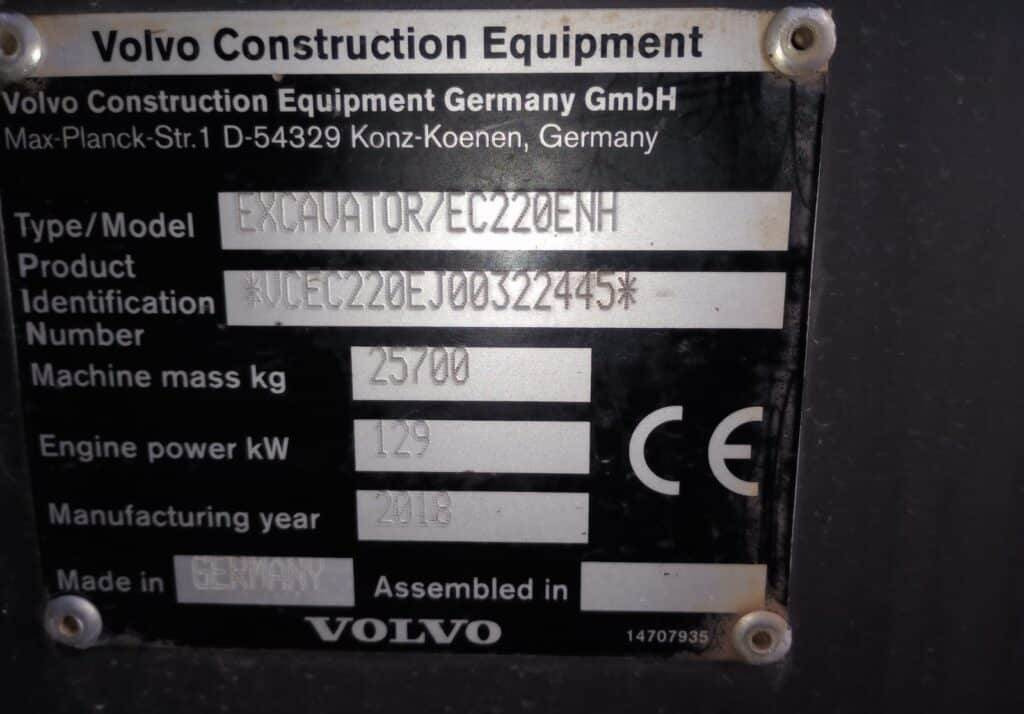 Paletli ekskavatör Volvo EC220ENH: fotoğraf 13