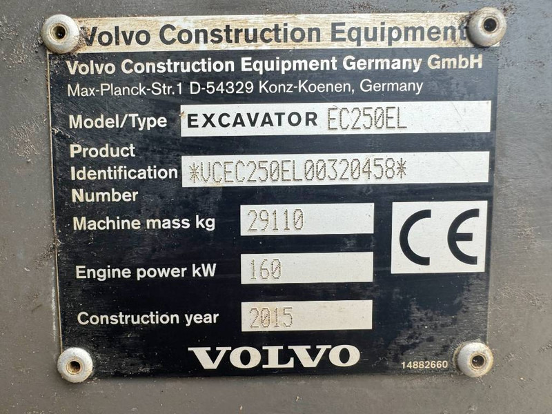 Paletli ekskavatör Volvo EC250EL Excellent Working Condition / CE: fotoğraf 18