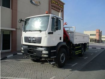 Sal/ Açık kasa kamyon, Vinçli kamyon MAN TGM 18.240 4×4 FASSI 110 Truck Crane 2011: fotoğraf 1