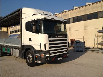 Tenteli kamyon Scania 340 114L - 3 assi con pedana idraulica (peso 3000 kg) + telecomando: fotoğraf 1