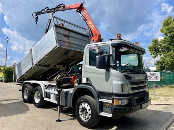 Damperli kamyon, Vinçli kamyon Scania P410 6X4 TIPPER + CRANE PALFINGER PK11001K 2X EXT. + ROTATOR + FUNK - RETARDER - BIG AXLES HUB REDUCTION - STEEL SUSPENSION - 40: fotoğraf 1