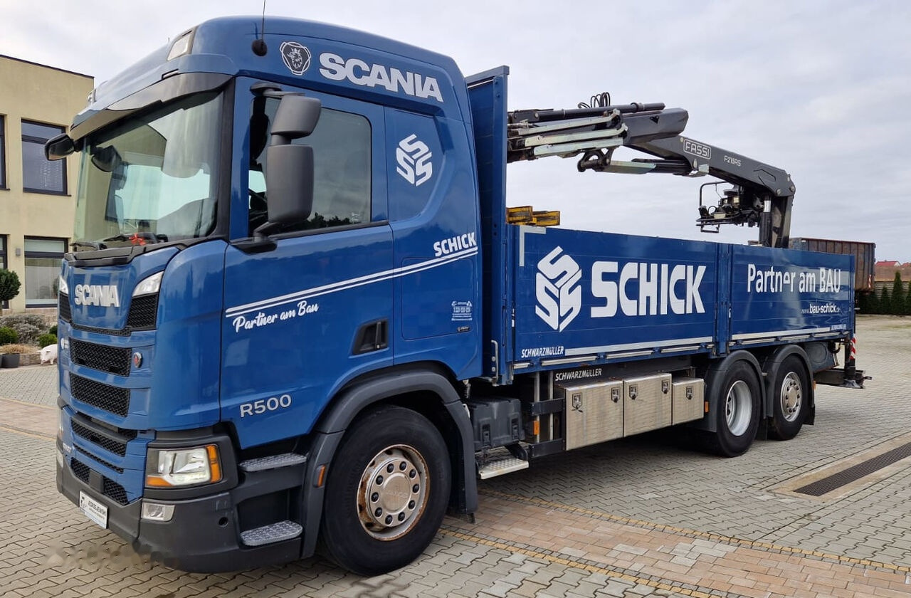 Sal/ Açık kasa kamyon, Vinçli kamyon Scania R 500: fotoğraf 3