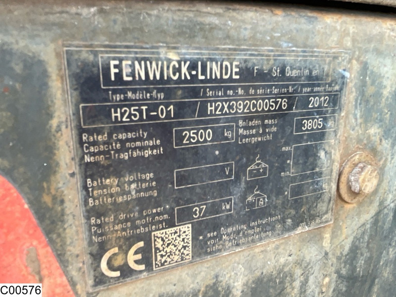 LPG forklift Fenwick H25T Sideshift, 37 KW, LPG, H 4,66 mtr, 2500 KG: fotoğraf 8