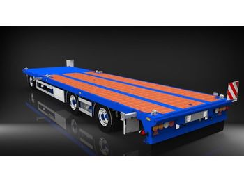 HRD 3 axle Achs light trailer drawbar ext tele  - Alçak çerçeveli platform römork