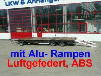 Hoffmann 3 Achs Plato  Tieflader  Anhänger mit Alu  Rampen - Alçak çerçeveli platform römork