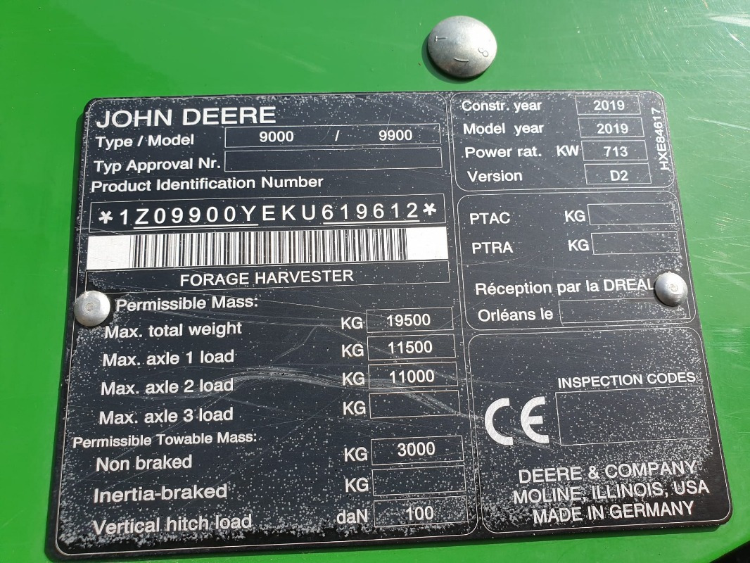 Hasat makinesi John Deere 9900: fotoğraf 2