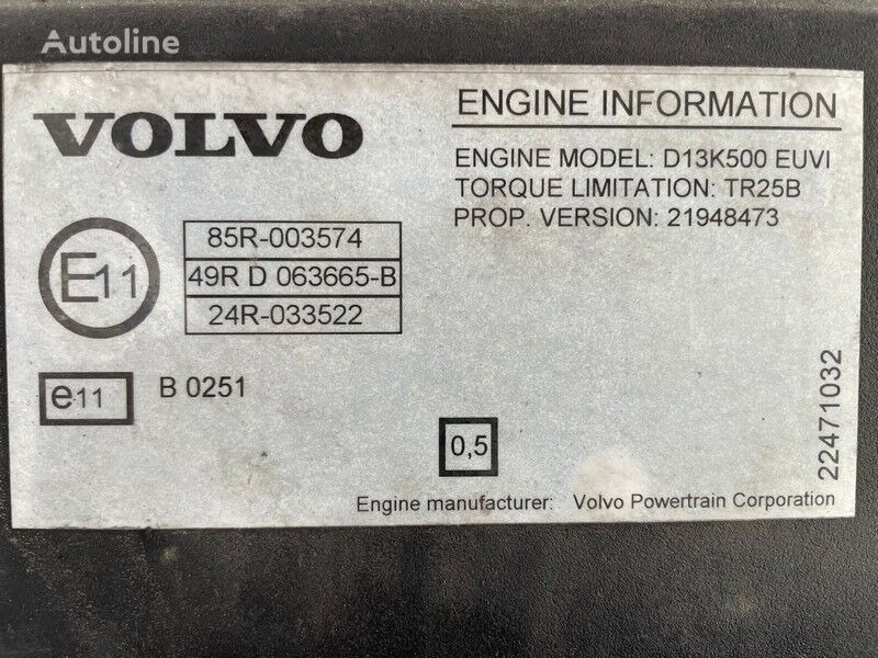 Motor - Kamyon Volvo D13K 22471032: fotoğraf 5