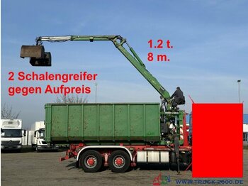  Abrollcontainer 23 m³ + Kran Hiab F 95S 1.2t 8m - Kancalı konteyner: fotoğraf 1