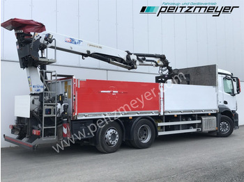 Sal/ Açık kasa kamyon, Vinçli kamyon MERCEDES-BENZ Antos 2536 LL Pritsche HMF 2110-L5 5 fach Ausschub mit Steinzange: fotoğraf 3