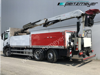 Sal/ Açık kasa kamyon, Vinçli kamyon MERCEDES-BENZ Antos 2536 LL Pritsche HMF 2110-L5 5 fach Ausschub mit Steinzange: fotoğraf 4