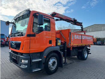 Damperli kamyon, Vinçli kamyon MAN TGM 18.340 4x2 Euro 6 Kipper Kran PK11001.K: fotoğraf 2