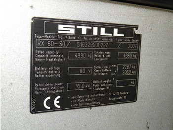 Elektrikli forklift STILL RX60-50: fotoğraf 2