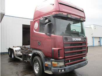 Kancalı yükleyici kamyon Scania R124-420 6x2 , Manual , Intarder , Airco , haakarm truck: fotoğraf 3