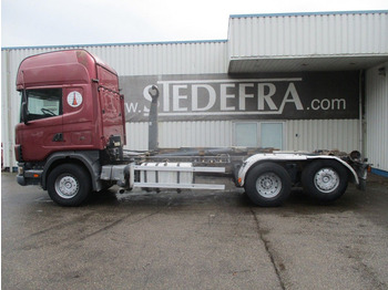 Kancalı yükleyici kamyon Scania R124-420 6x2 , Manual , Intarder , Airco , haakarm truck: fotoğraf 2