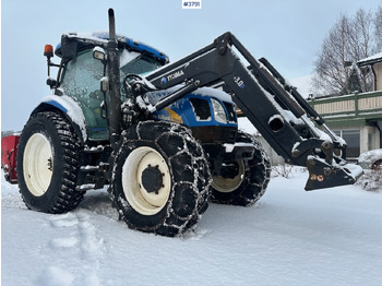 2010 New Holland T6040 4x4 plow rigged tractor w/ Trima +3.0p front loader, brand new chains, snow bucket and Westbjørn snow blower. WATCH VIDEO. finansal kiralama 2010 New Holland T6040 4x4 plow rigged tractor w/ Trima +3.0p front loader, brand new chains, snow bucket and Westbjørn snow blower. WATCH VIDEO.: fotoğraf 2