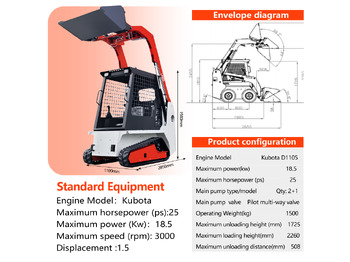 Yeni Mini yükleyici LADYS LA670 Mini Small Skid Steer Loader Compact Track Diesel Mini Skid Steer Loader For Sale With Small Mini Skid Steer Attachments 4 In 1 Bucket: fotoğraf 3