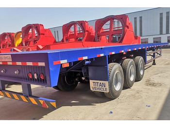Yeni Açık/ Sal dorse TITAN 3 Axle Extendable Flatbed Trailers for Sale in Angola: fotoğraf 5