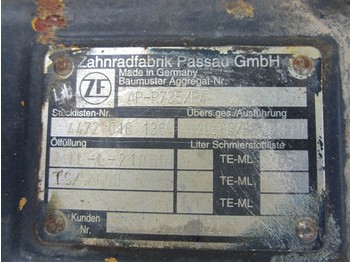 Aks ve yedek parça - İş makinaları ZF AP-R735/P4 - Liebherr 509 - Axle: fotoğraf 3