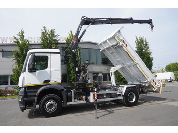 Damperli kamyon, Vinçli kamyon MERCEDES-BENZ Arocs 1833 / 87,000 km!!! / Hds HIAB X-DUO 128 B-2 / three-sided tipper: fotoğraf 4