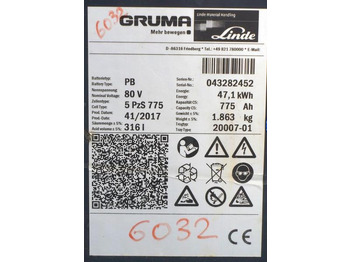 Akümülatör GRUMA 80 Volt 5 PzS 775 Ah: fotoğraf 5