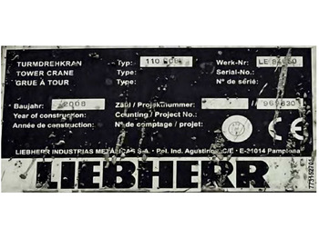 Kule vinç Liebherr 110 EC-B 6 FR.tronic: fotoğraf 5