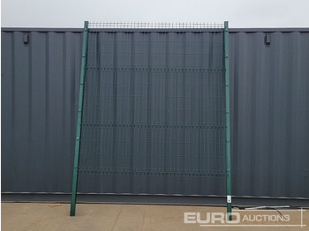 İnşaat ekipmanı Unused Galvanised & Powder Coated Heavy Duty (5mm) Wire Mesh Fencing, 25 x H2.4m x W2.2m Panels, 26 x 60mm x 60mm x3m Posts, with Fittings (Green): fotoğraf 4