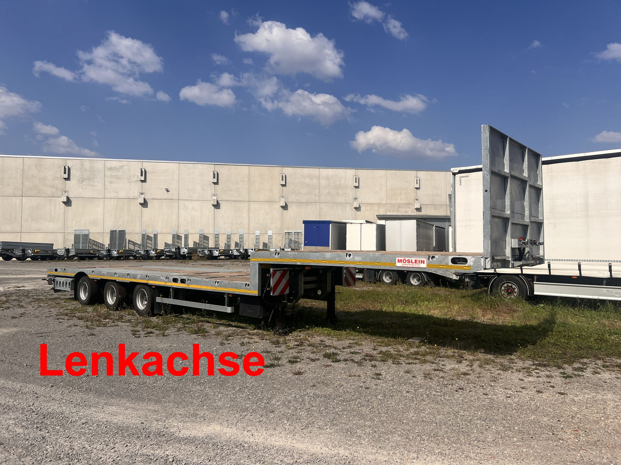 Möslein ST 3 Plato 8,7 3 Achs Satteltieflader Plato 45 t GGfür Fertigteile, Baumaschinen - Alçak çerçeveli platform dorse: fotoğraf 1 Möslein ST 3 Plato 8,7 3 Achs Satteltieflader Plato 45 t GGfür Fertigteile, Baumaschinen - Alçak çerçeveli platform dorse: fotoğraf 1