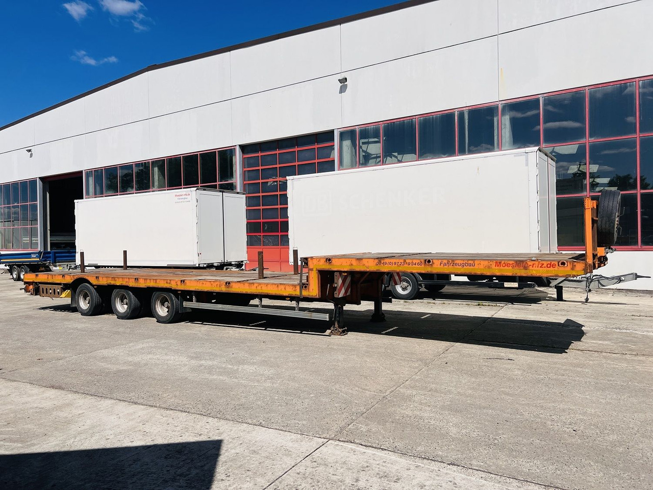 Möslein STO 3 Schwebheim 3 Achs Satteltieflader Plato 45 t GGfür Fertigteile, Baumaschinen oder Container - Alçak çerçeveli platform dorse: fotoğraf 4 Möslein STO 3 Schwebheim 3 Achs Satteltieflader Plato 45 t GGfür Fertigteile, Baumaschinen oder Container - Alçak çerçeveli platform dorse: fotoğraf 4