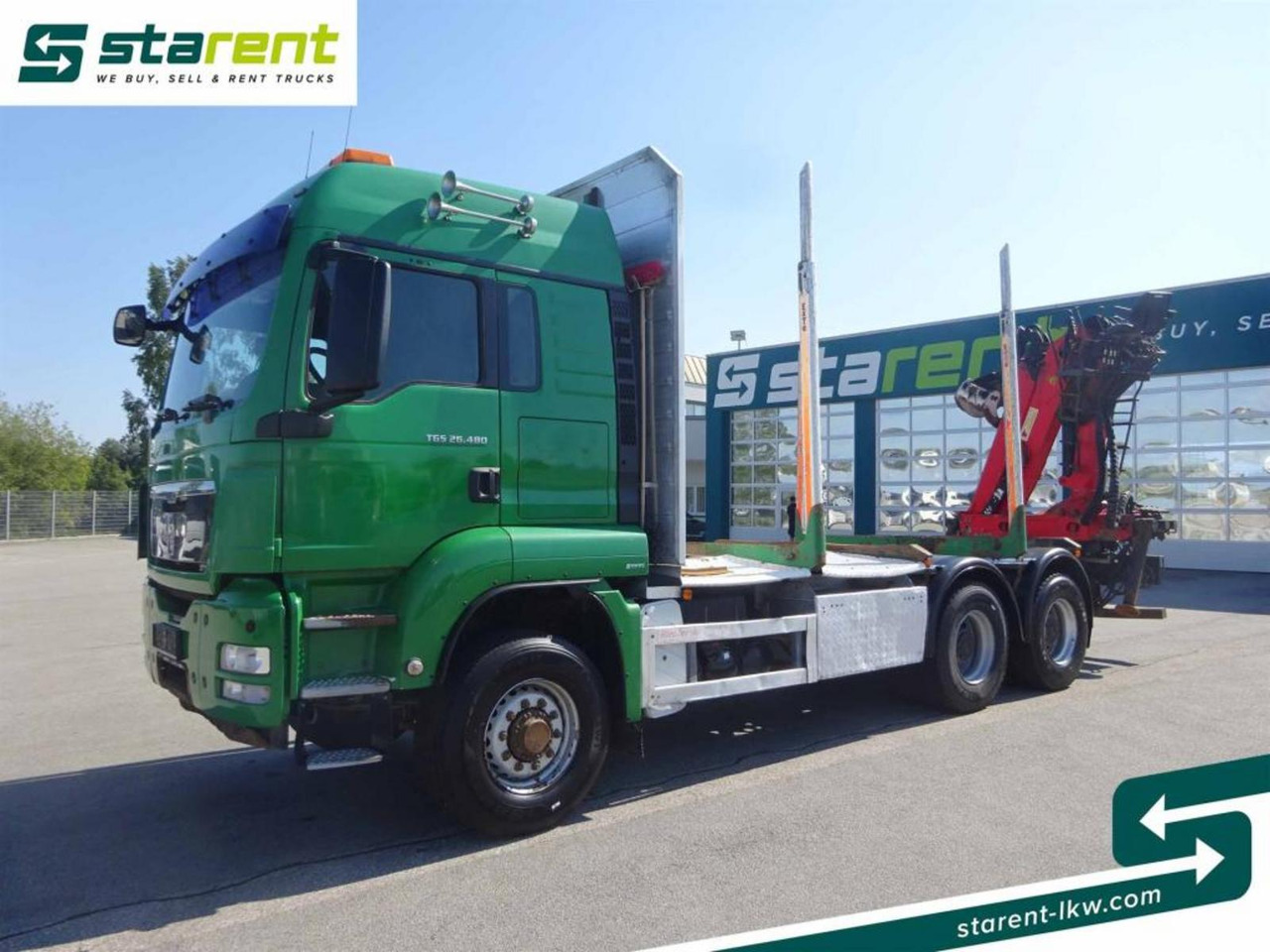 MAN TGS 26.480 6x6 Holzaufbau mit Kran, Palfinger 120Z - Tomruk kamyonu: fotoğraf 1 MAN TGS 26.480 6x6 Holzaufbau mit Kran, Palfinger 120Z - Tomruk kamyonu: fotoğraf 1