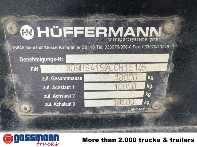 Hüffermann HSA 18.70 L Schlittenabroller - Kancali yükleyici/ Hidrolift römork: fotoğraf 4 Hüffermann HSA 18.70 L Schlittenabroller - Kancali yükleyici/ Hidrolift römork: fotoğraf 4