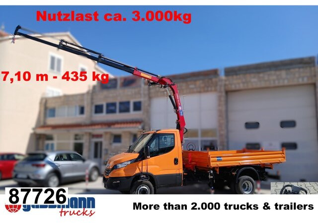 Iveco Daily 70C18H 4x2 mit Kran HMF 340-K3, Funk - Damperli kamyon, Vinçli kamyon: fotoğraf 1 Iveco Daily 70C18H 4x2 mit Kran HMF 340-K3, Funk - Damperli kamyon, Vinçli kamyon: fotoğraf 1