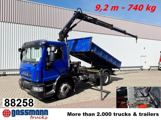 Iveco EuroCargo ML120E28K 4x2 mit Kran Hiab XS088 ES-3 - Damperli kamyon, Vinçli kamyon: fotoğraf 1 Iveco EuroCargo ML120E28K 4x2 mit Kran Hiab XS088 ES-3 - Damperli kamyon, Vinçli kamyon: fotoğraf 1