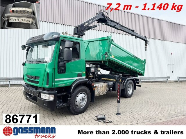Iveco EuroCargo ML160E28 4x2 mit Kran Hiab XS 088 ES-2 - Damperli kamyon, Vinçli kamyon: fotoğraf 1 Iveco EuroCargo ML160E28 4x2 mit Kran Hiab XS 088 ES-2 - Damperli kamyon, Vinçli kamyon: fotoğraf 1