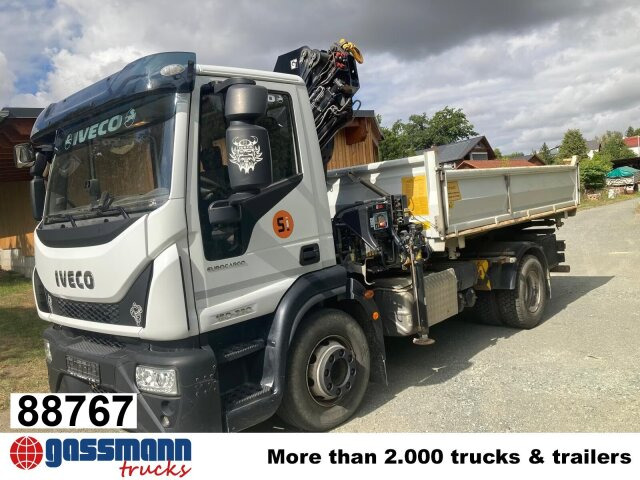 Iveco EuroCargo ML160E28 4x2 mit Kran Hiab XS099E-3 - Damperli kamyon, Vinçli kamyon: fotoğraf 1 Iveco EuroCargo ML160E28 4x2 mit Kran Hiab XS099E-3 - Damperli kamyon, Vinçli kamyon: fotoğraf 1