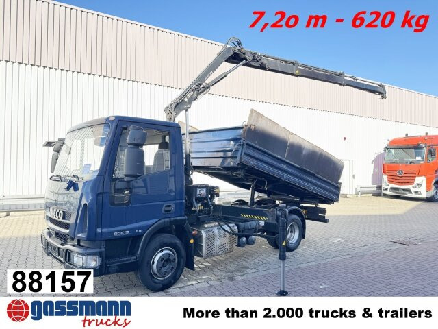 Iveco EuroCargo ML80E19 4x2 mit Kran Hiab XS055B-2 - Damperli kamyon, Vinçli kamyon: fotoğraf 1 Iveco EuroCargo ML80E19 4x2 mit Kran Hiab XS055B-2 - Damperli kamyon, Vinçli kamyon: fotoğraf 1