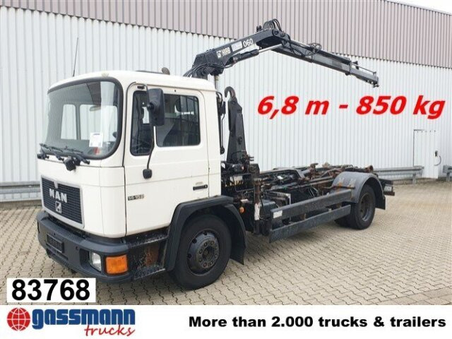 MAN 14.152 F 4x2 BB mit Kran Hiab 060-2 - Kancalı yükleyici kamyon, Vinçli kamyon: fotoğraf 1 MAN 14.152 F 4x2 BB mit Kran Hiab 060-2 - Kancalı yükleyici kamyon, Vinçli kamyon: fotoğraf 1