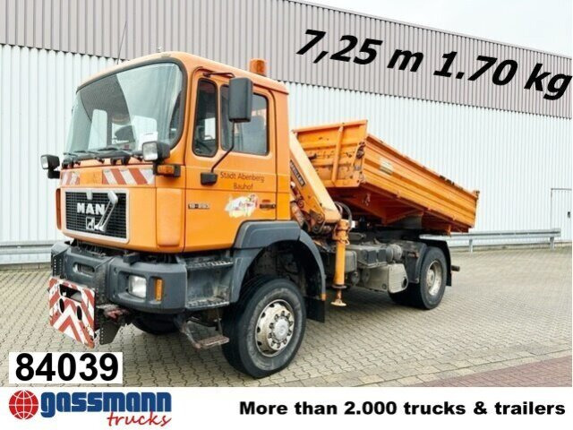 MAN 19.293 4x4 BL mit Kran Meiller MK77RS2 - Damperli kamyon, Vinçli kamyon: fotoğraf 1 MAN 19.293 4x4 BL mit Kran Meiller MK77RS2 - Damperli kamyon, Vinçli kamyon: fotoğraf 1
