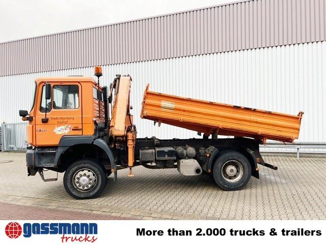 MAN 19.293 4x4 BL mit Kran Meiller MK77RS2 - Damperli kamyon, Vinçli kamyon: fotoğraf 2 MAN 19.293 4x4 BL mit Kran Meiller MK77RS2 - Damperli kamyon, Vinçli kamyon: fotoğraf 2