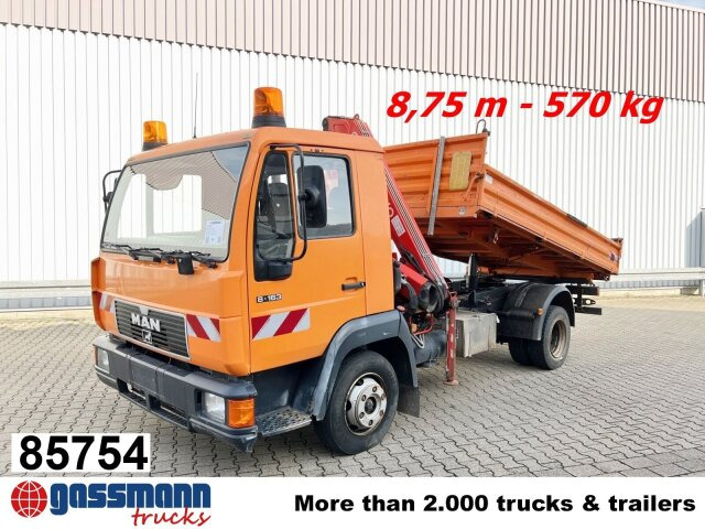 MAN 8.163 4x2 BB mit Kran Fassi F60A.23 - Damperli kamyon, Vinçli kamyon: fotoğraf 1 MAN 8.163 4x2 BB mit Kran Fassi F60A.23 - Damperli kamyon, Vinçli kamyon: fotoğraf 1