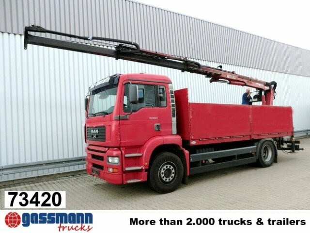 MAN TGA 18.360 4x2, Baustoff, Kran ATLAS 125.1 - Sal/ Açık kasa kamyon, Vinçli kamyon: fotoğraf 1 MAN TGA 18.360 4x2, Baustoff, Kran ATLAS 125.1 - Sal/ Açık kasa kamyon, Vinçli kamyon: fotoğraf 1