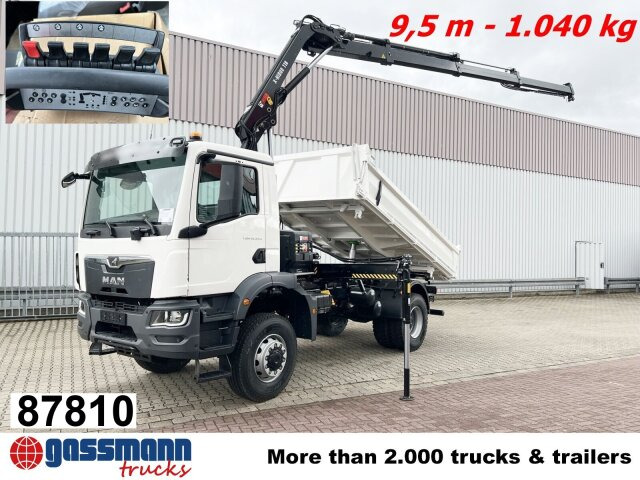 MAN TGM 18.320 4x4 BB CH mit Kran Hiab X-Hiduo - Damperli kamyon, Vinçli kamyon: fotoğraf 1 MAN TGM 18.320 4x4 BB CH mit Kran Hiab X-Hiduo - Damperli kamyon, Vinçli kamyon: fotoğraf 1