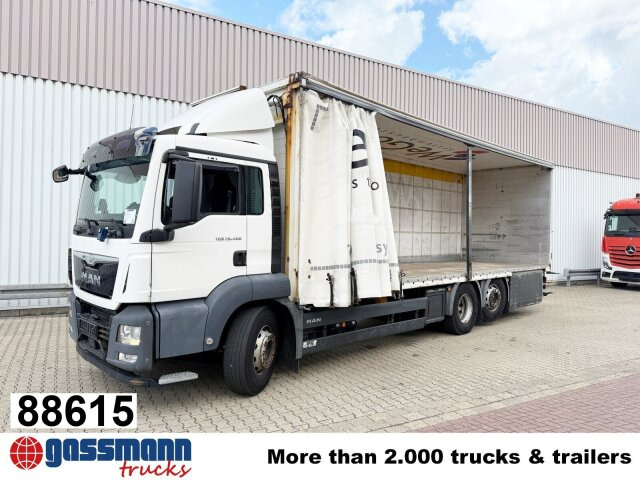 MAN TGS 26.400 6x2-4 LL, Lenk-/Lift, Hubdach - Sal/ Açık kasa kamyon, Vinçli kamyon: fotoğraf 1 MAN TGS 26.400 6x2-4 LL, Lenk-/Lift, Hubdach - Sal/ Açık kasa kamyon, Vinçli kamyon: fotoğraf 1