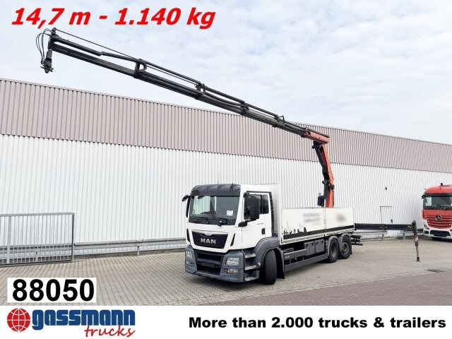 MAN TGS 26.400 6x2-4 LL, Navi, Lenk-/Liftachse, - Sal/ Açık kasa kamyon, Vinçli kamyon: fotoğraf 1 MAN TGS 26.400 6x2-4 LL, Navi, Lenk-/Liftachse, - Sal/ Açık kasa kamyon, Vinçli kamyon: fotoğraf 1