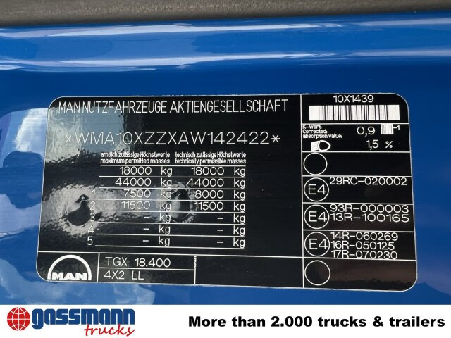 MAN TGX 18.400 4X2 LL, Fahrschule, XLX-Fahrerhaus - Konteynır taşıyıcı/ Yedek karoser kamyon: fotoğraf 2 MAN TGX 18.400 4X2 LL, Fahrschule, XLX-Fahrerhaus - Konteynır taşıyıcı/ Yedek karoser kamyon: fotoğraf 2